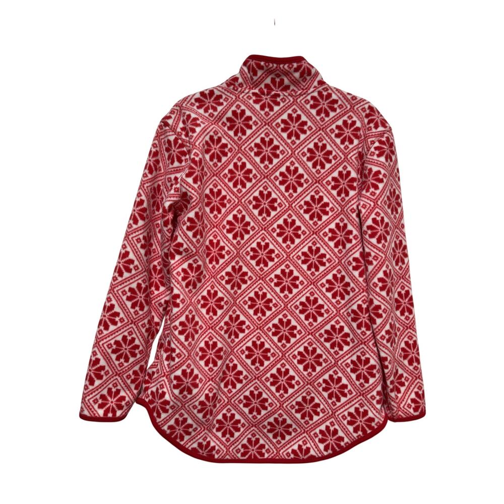 Style & Co. Red and White Patterned Fleece Pullover M - Picture 7 of 7